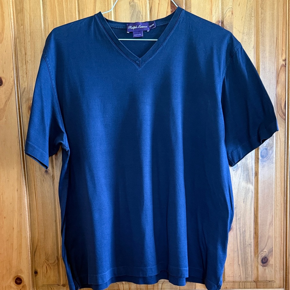 Ralph Lauren Purple Label Men's Deep Blue V-Neck Tee